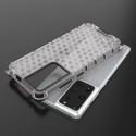 Honeycomb case armored cover with a gel frame for Samsung Galaxy S22 Ultra transparent