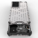 Honeycomb case armored cover with a gel frame for Samsung Galaxy S22 Ultra transparent