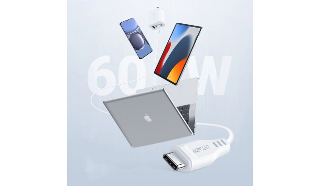 Acefast C3-03 USB-C - USB-C PD QC cable 60W 3A 480Mb/s 1.2m - white