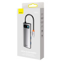Baseus Metal Gleam Series multifunctional USB HUB 7in1 Type C HDMI TF PD card reader gray (WKWG02011