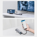 Baseus Metal Gleam Series multifunctional USB HUB 7in1 Type C HDMI TF PD card reader gray (WKWG02011