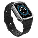 Protect Strap Band Band with Case for Apple Watch 7 / SE (41/40 / 38mm) Case Armored Watch Cover Bla