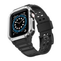 Protect Strap Band Band with Case for Apple Watch 7 / SE (41/40 / 38mm) Case Armored Watch Cover Bla