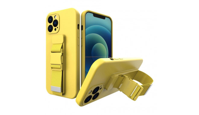 Rope case gel case with a lanyard chain bag lanyard Samsung Galaxy A42 5G yellow