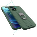 Ring Case silicone case with finger grip and stand for Samsung Galaxy S21+ 5G (S21 Plus 5G) dark gre