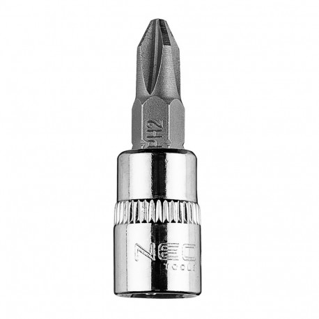 Końcówka wkrętakowa PH2 na nasadce 1/4", krótka, 37 mm (3 tk.)