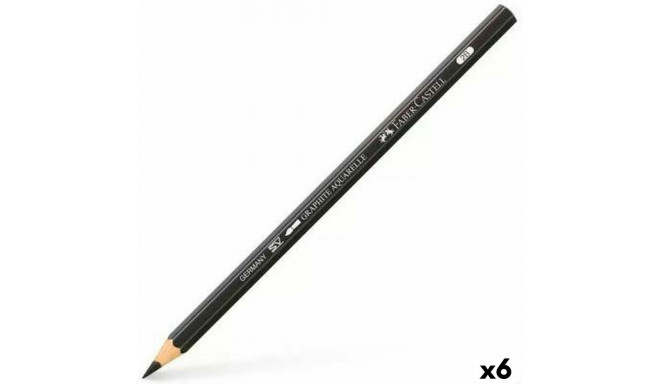 Карандаш Faber-Castell Graphite Aquarelle Акварель Чёрный шестиугольный 2B (6 штук)