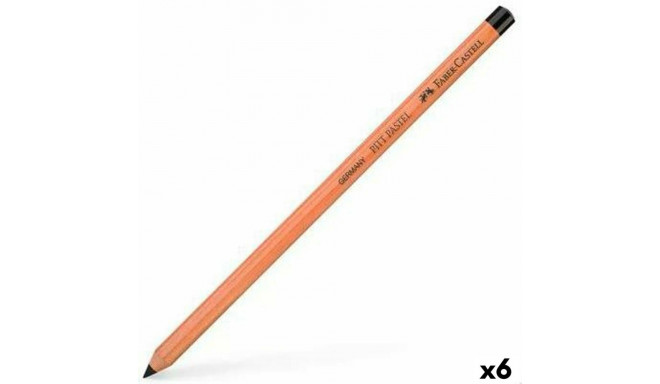 Värvilised pliiatsid Faber-Castell Pitt Pastell Must 6 Tükid, osad