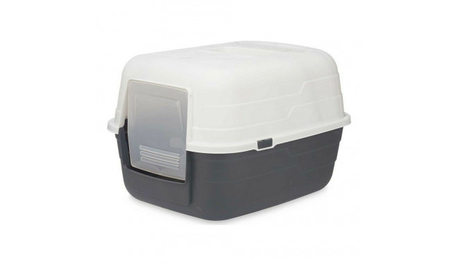 Cat Litter Box 48 x 32 x 38 cm Grey Anthracite Plastic (12 Units)