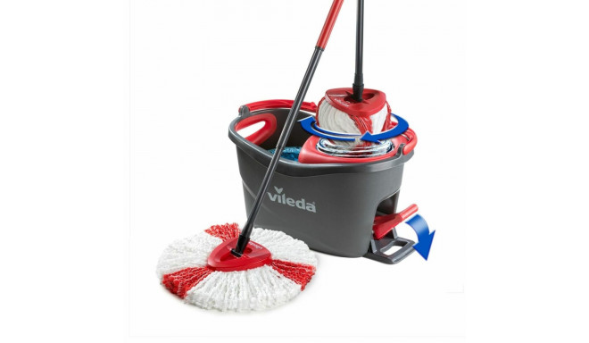 Mop with Bucket Vileda mop en steel Supermocio 3Action White Red Microfibres