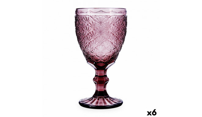 Wineglass Bidasoa Rose Moon Pink Glass 350 ml (6 Units)