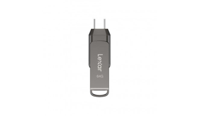 Lexar | 2-in-1 Flash Drive up to 130MB/s read | JumpDrive Dual Drive D400 | 64 GB | Type-C and Type-