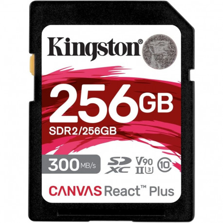 Kingston Canvas React Plus 256GB SDXC Memory Card (Black, UHS-II U3, Class 10, V90)