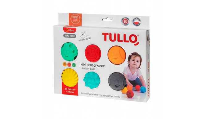 Piłki sensoryczne buźki 6 szt. AM Tullo kolorowe 462
