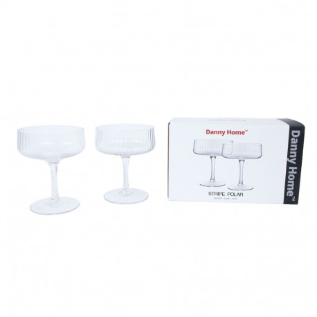 Vahuveinipokaalid 2tk STRIPE POLAR H12cm 220ml, läbipaistev
