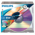 1x5 Philips CD-RW 80Min 700MB 4-12x SL Colour