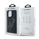 Karl Lagerfeld 3D Rubber Bicolor Signature iPhone 16 Pro Case - Black