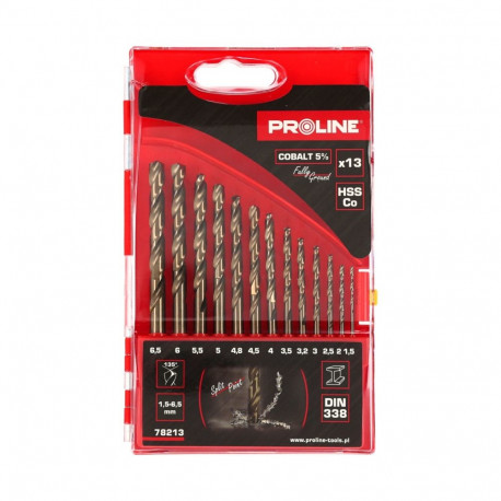 Wiertła do metalu hssco din338 lihvitud 13 tk (1.5-6.5mm) proline