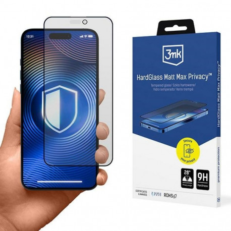 3MK HardGlass Matt Max Privacy iPhone 15Pro Max