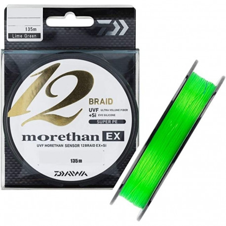 Nöör Daiwa Morethan 12 Braid EX+SI 0.14mm 135m lime green
