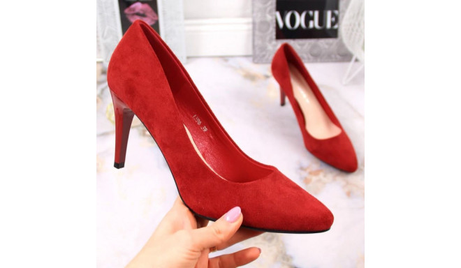 Sergio Leone W SK379K red suede high heels (38)