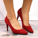 Sergio Leone W SK379K red suede high heels (36)