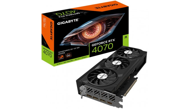 "RTX 4070 12GB Gigabyte Windforce OC V2 GDDR6 3 Fan"