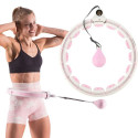 Hula hop with tabs, weight and counter HMS HHW06 pink