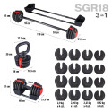 HMS SGR18 PRO SET 3-in-1 41kg adjustable barbell set