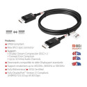 CLUB3D DisplayPort 2.1 Bi-Directional VESA DP80 Certified Cable 4K240Hz, 8K60Hz or 10K30Hz M/M 1.2m/