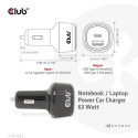 CLUB3D Notebook / Laptop Power Car Charger 63 Watt