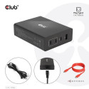 CLUB3D Travel Charger 132W GAN technology, Four port USB Type-A and -C, Power Delivery(PD) 3.0 Suppo