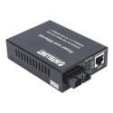 Intellinet Gigabit PoE+ Media Converter, 1000Base-T RJ45 Port to 1000Base-LX (SC) Single-Mode, 20 km