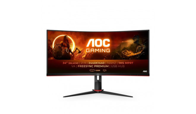 AOC G2 CU34G2X/BK LED display 86.4 cm (34&quot;) 3440 x 1440 pixels Quad HD Black, Red