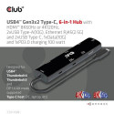 CLUB3D USB4™ Gen3x2 Type-C, 6-in-1 Hub with HDMI™ 8K60Hz or 4K120Hz, 2xUSB Type-A(10G), Ethernet RJ4