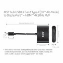 CLUB3D MST hub USB3.2 Gen2 Type-C(DP Alt-Mode) to DisplayPort + HDMI 4K60Hz M/F