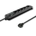 Qoltec 50271 surge protector Black 5 AC outlet(s) 230 V 3 m