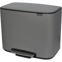 Brabantia Bo Pedal Bin Mineral Concrete Grey, 3 x 11 L