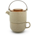 Bredemeijer Tea-for-one Umea beige / Acacia Lid  142024