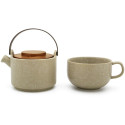 Bredemeijer Tea-for-one Umea beige / Acacia Lid  142024