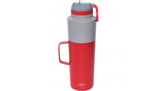 Asobu Twin Pack Bottle with Mug red, 0.9 L + 0.6 L