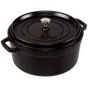 Staub Round Cocotte, 26cm cast iron, black