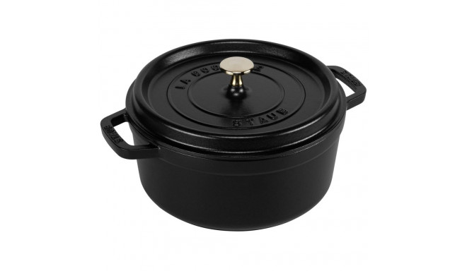 Staub Round Cocotte, 24cm cast iron, black