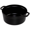 Staub Round Cocotte, 26cm cast iron, black