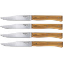 Opinel Table Knives Facette Set of 4  Olive Wood