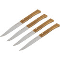 Opinel Table Knives Facette Set of 4  Olive Wood