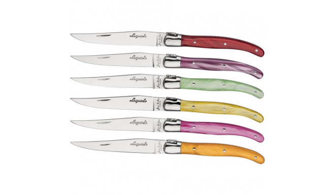 Jean Dubost Laguiole      6 pcs. Steak Knife Set, Mixed Colours