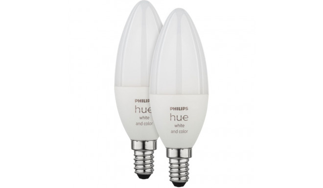 Philips Hue LED Lamp E14 2-Pack Set 470lm White Color Ambiance