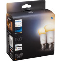 Philips Hue LED Lamp E27 2-Pack Set 1100lm White Ambiance