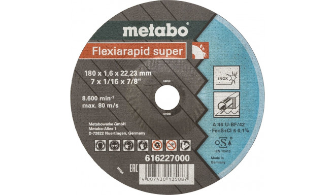 Metabo Flexiarapid super 180x1,6 x22,23 Inox